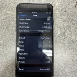 iPhone 7 Apple black 32GB For Spectrum