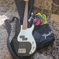FENDER Bass Guitar, Case, Strap, Midi, & More! 