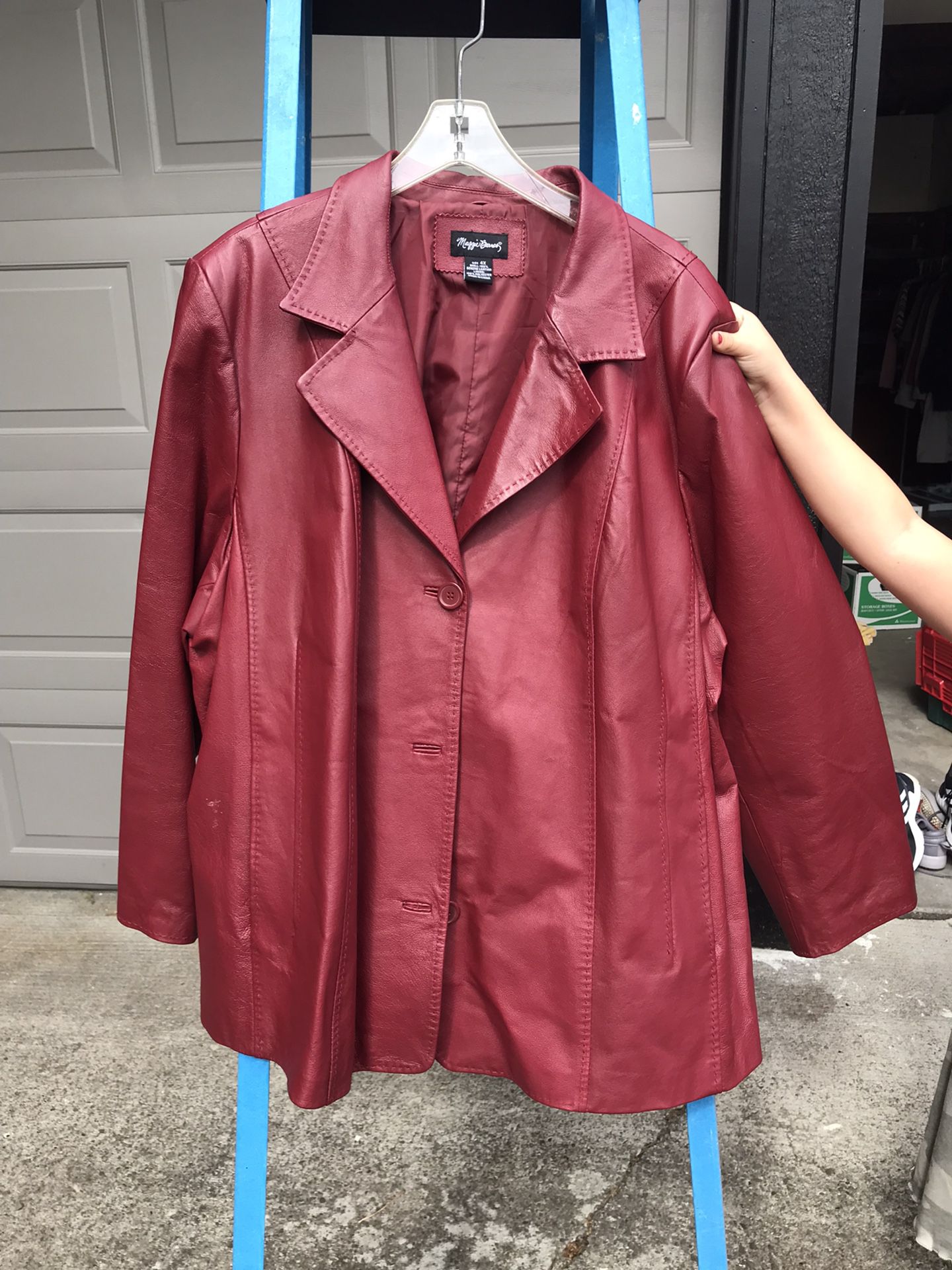 Women’s Maggie Barnes 4X Red Leather Jacket