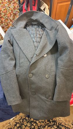 Guess Gray Peacoat Small