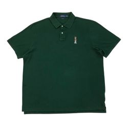 POLO RALPH LAUREN BEAR SHIRT XL MENS GREEN PRL BIG PONY RUGBY SPELL OUT VINTAGE