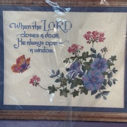 Current Windows of Faith Counted Cross Stitch Kit Butterfly & Flowers Christian.  See Details 