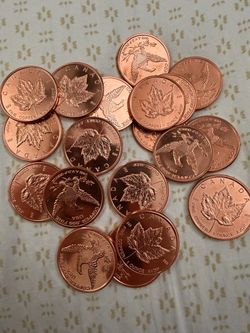 (19) 1 oz .999 Fine Copper Rounds Lot