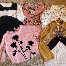 Ladies medium long sleeve tops blouses. $10 for all.
