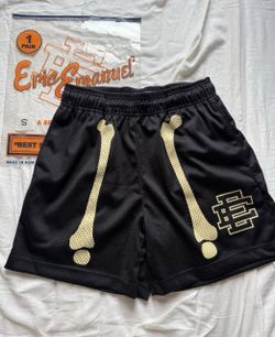 Black Eric Emmanuel Basketball Shorts with Graphic Print sizes S/M/L/XL
