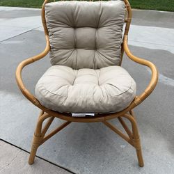 Ratan Chair W/ Cushion - Like New!  Polished Modern