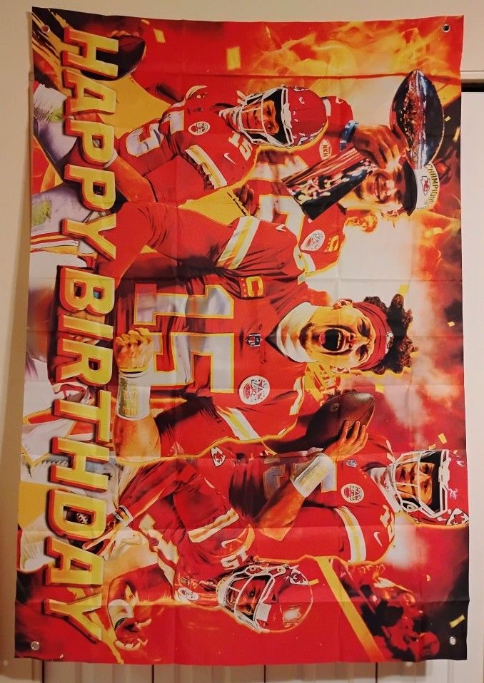 Chiefs Happy Birthday Banner 3 x 5 Ft NEW