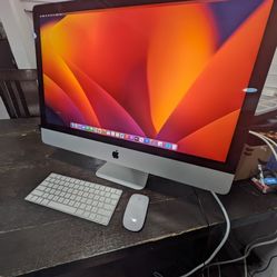 APPLE GRAY iMAC 5k HUGE 27" SCREEN QUAD INTEL CORE i7 16GB RAM WITH VENTURA 2024 COMPLETE