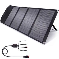 Upgraded 100WFoldable Solar Panel with Kickstand, Parallel Supported, ETFE Technology, USB-C, Portable Solar Panel Compatible with Jackery/Flashfish/