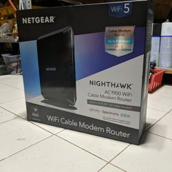 Nighthawk AC1900 WiFi Cable Modem Router WiFi 5