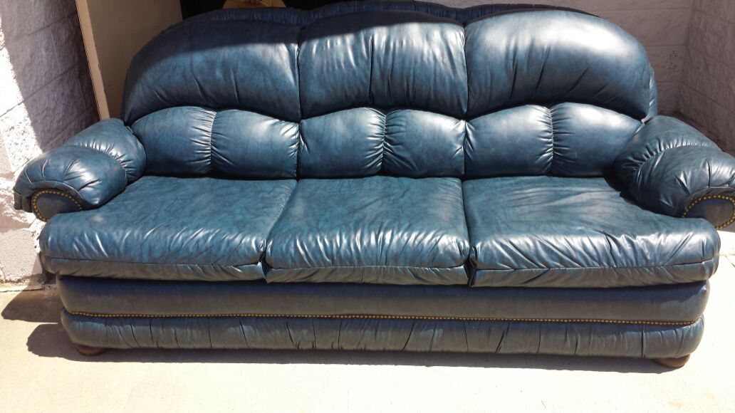 Vintage Sears Roebuck Leather Sofa Bed