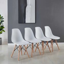 Set of 4 Chairs with Radioactive Pattern and Sturdy Wood Legs [NEW]
