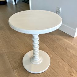 White Round Pedestal Side Table