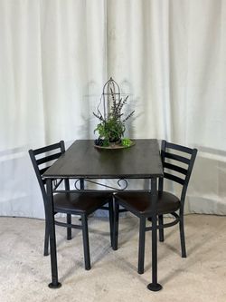 Iron Dining Table with 2 Chairs PERFECT FOR STUDIO OR LOFT