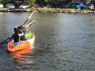 New kayak special sale with backrests, paddles,hatches, fishing rod holders & wheel