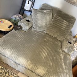 Faux Fur Oversize Chaise Couch