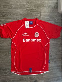Atlética Toluca Size L, Soccer Retro Jersey Shirt Red/White, 2005/06 season.