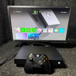 Xbox One X 1TB Console with Controller and Cables