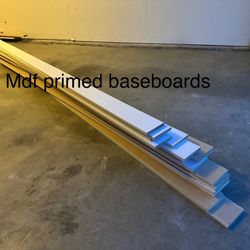 new primed mdf baseboards have 160linear feet (.50$ per linear ft) PRICE FIRM ( 1/2in by 4in)