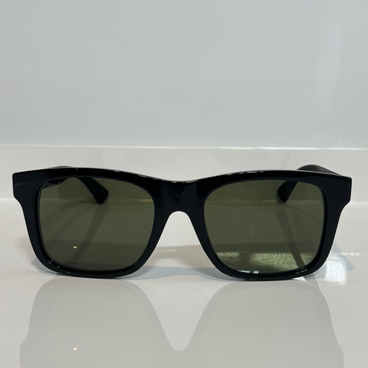 New Gucci GG0008S 001 Black Bold Acetate Sunglasses 