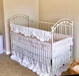 ✨ Vintage White Iron Crib | Shabby Chic | Pottery Barn Nursery