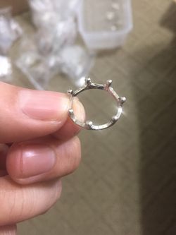 Simple Silver Crown Ring Size 5