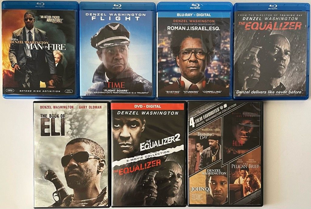 10 Denzel Washington Movies Blu-Ray DVD (Equalizer, Flight, Training Day & more)