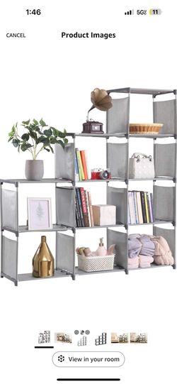 9 Cube Grey Shelf Bookcase