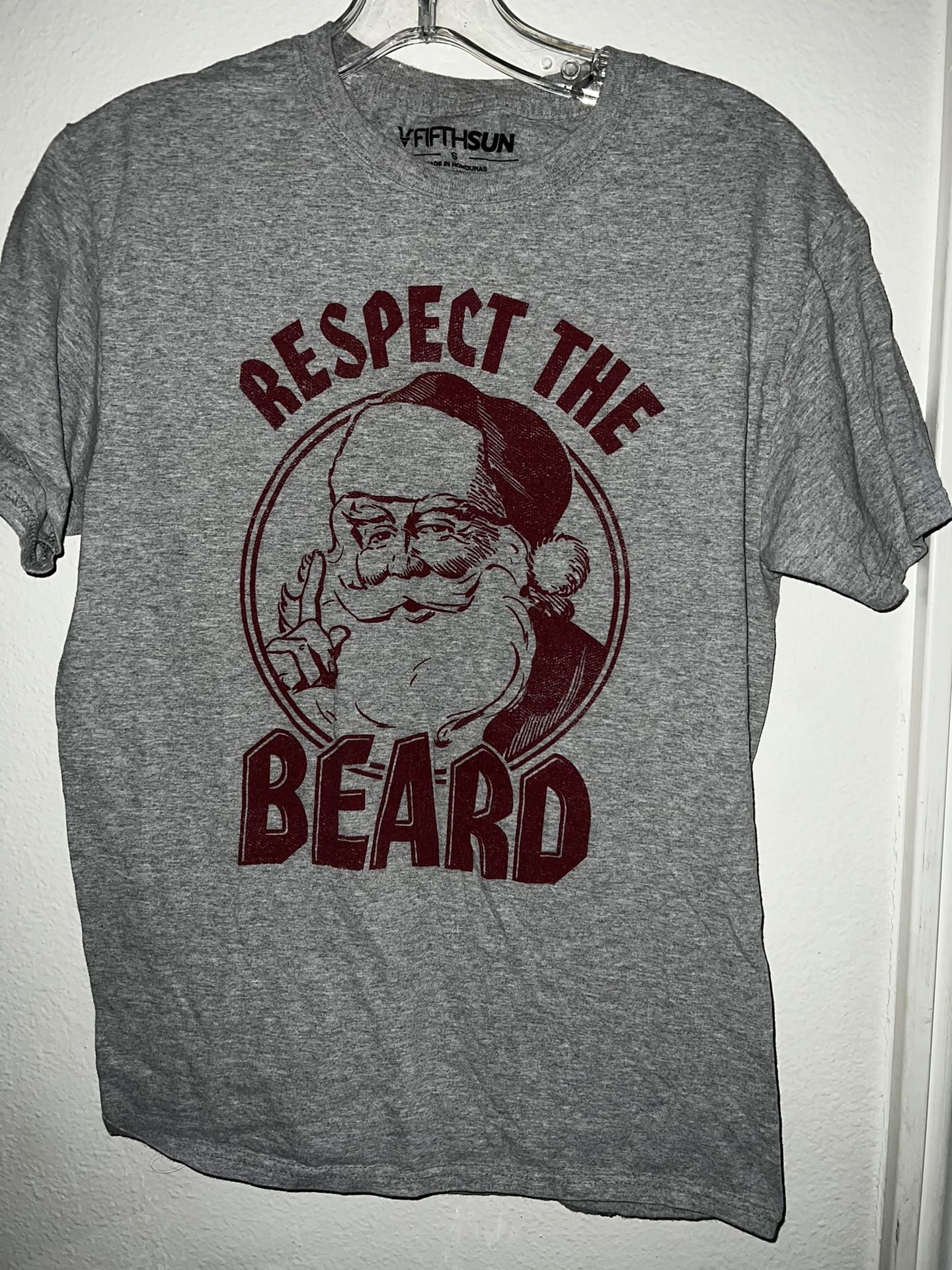 Mens Small Gray T Shirt Respect The Beard 