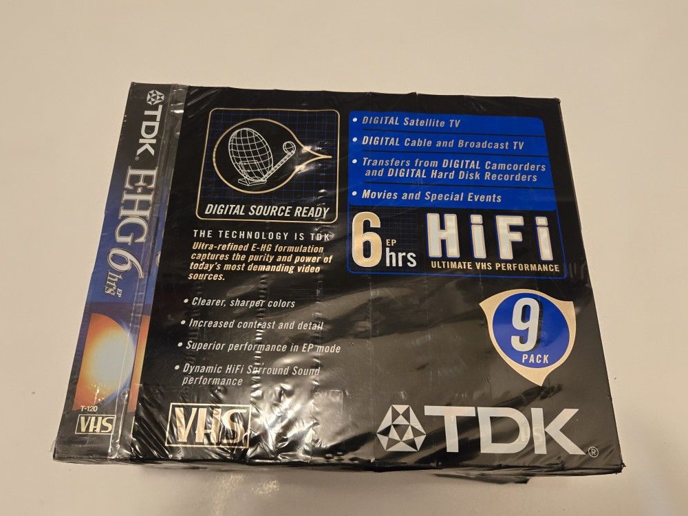 TDK HiFi NEW 6 Hour Digital Ready VHS Tapes