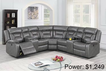 Power recliner sectional sofa