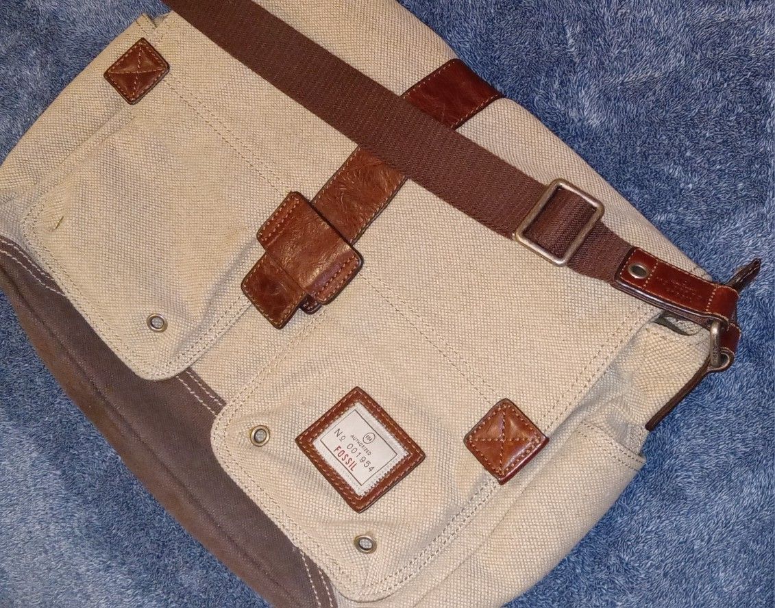 Vintage Fossil Large Satchel/Messanger Bag