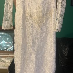 Vintage Wedding Dress -  Unmarked Size 