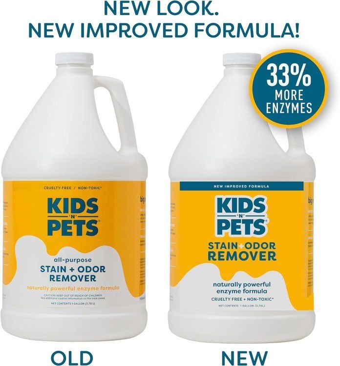 KIDS 'N' PETS - Instant All-Purpose Stain & Odor Remover – 128 fl oz (Packaging May Vary) - Permanently Eliminates Tough Stains & Odors – Even Urine O