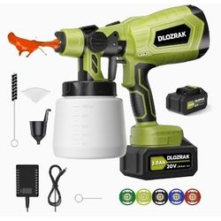Paint Sprayer with Batteries Cordless Paint Sprayer 100% Copper Motor,Paint Sprayer for House Paintin, for Furniture Rechargeable HVIP Paint Gun

