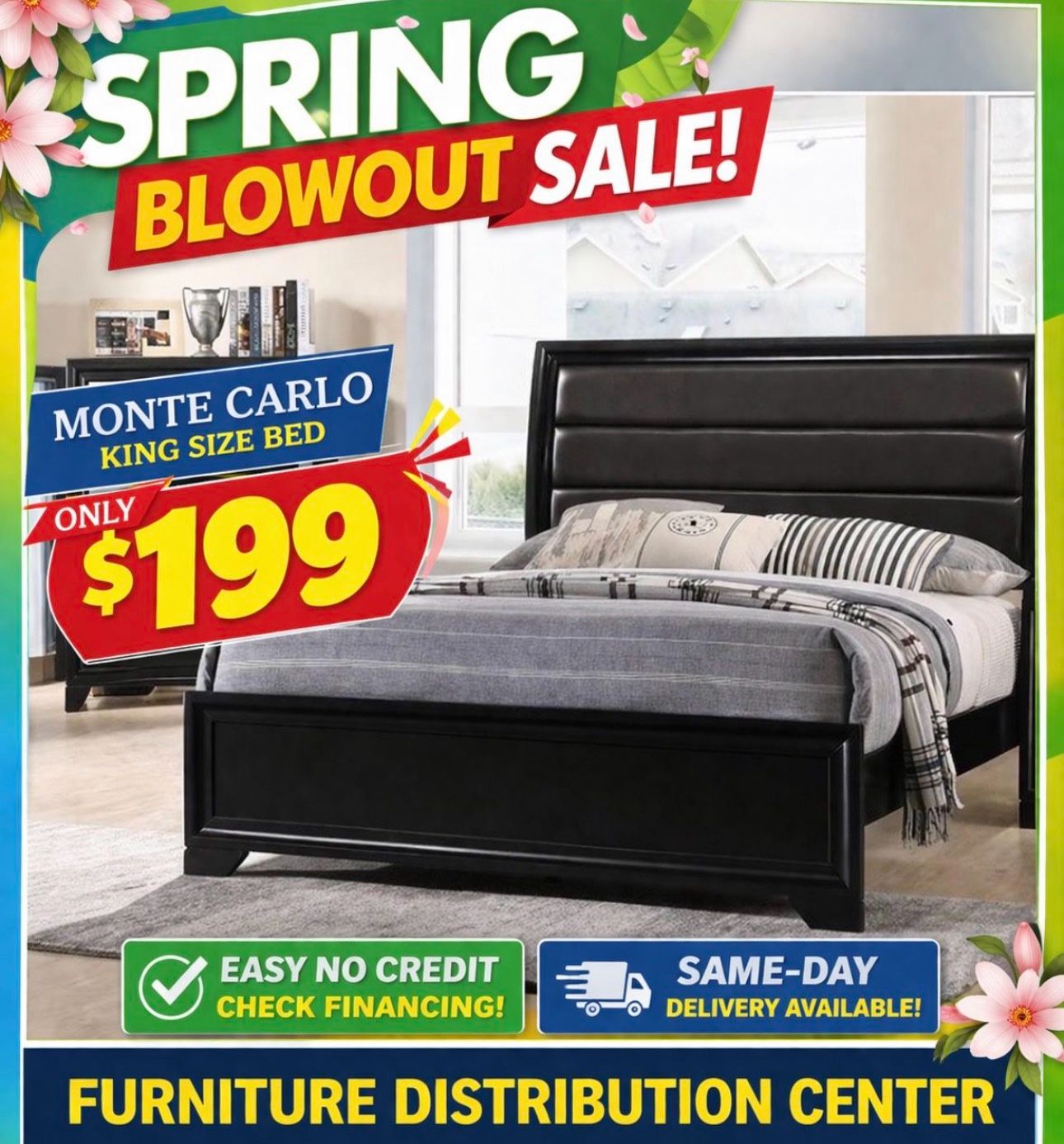 BEAUTIFUL NEW KING BEDS ON SALE ONLY $199. IN STOCK SAME DAY DELIVERY 🚚