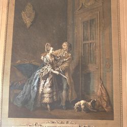 Original French etching created in 1774 by Nicolas J. Voyez after Sigmund Freudenberger 12.5"x 18"