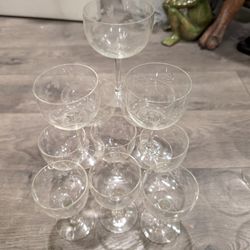 Vintage Lenox Crystal Heather Balloon 8 Wine  3 Water Total 11 