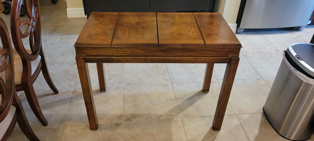 Campaign Style Backgammon Sofa Console Game Table By Lane Furniture