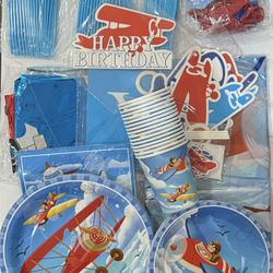 16Guests Airplane Birthday Party Decorations
