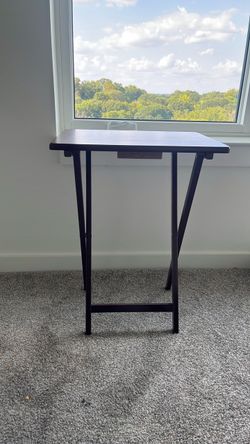 Dark Wood Folding Side Table