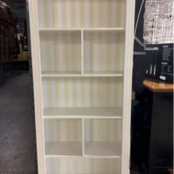 New White Grey or Striped Background Beveled Bookshelf 