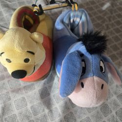 Disney Winnie The Pooh & Eeyore Character Slippers Toddler Size 9/10 NEW