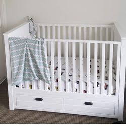 White Crib (no Mattress)