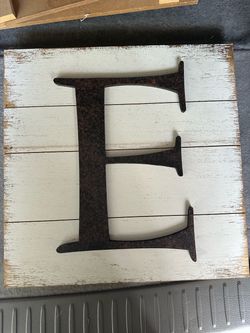 Rustic Letter E Wood Plank Wall Sign