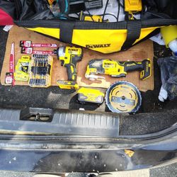 DeWalt Drill And Multi Tool Plus Bits And 5ah Battery