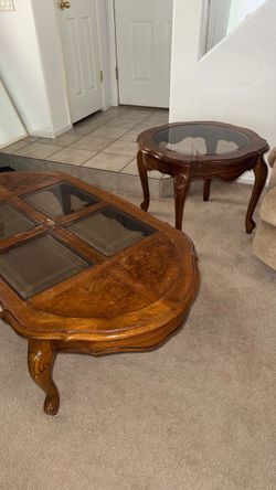 Modern Solid Wood Nesting Coffee Table Duo