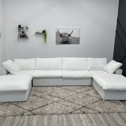 White Modular Sectional Couch - Free Delivery