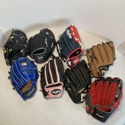 8 Baseball Gloves Sizes 8-10