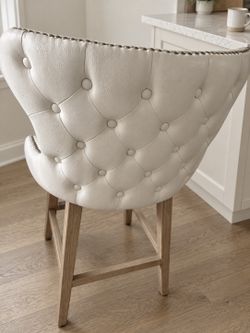 ✨ Elegant Upholstered Counter/Bar Stool – White